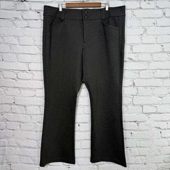 Torrid Trouser Slim Boot Studio Luxe Ponte Pant 22R 42X31 Dark Charcoal‎ Heather - Picture 1 of 16
